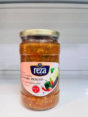 ترشی بندری قرمز شیشه رضا