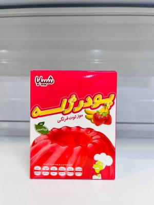 پودر ژله موز توت فرنگی شیبابا